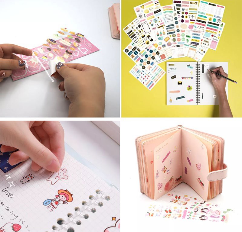 Cartoon Kiss Cut Sticker Sheet display